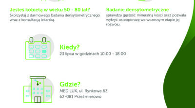 Plakat informujący o akcji Zbadaj swoje kości