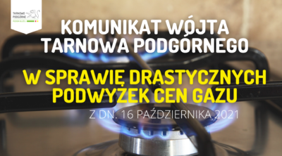 grafika komunikat Wójta o cenach gazu z dnia 16 października 2021