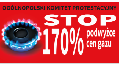 grafika stop podwyżkom cen gazu