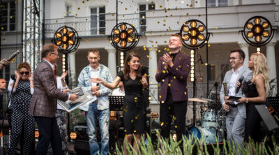 Paweł Kozicz podczas wręczana nagrody głównej OFP Tarnowo Podgórne 2022