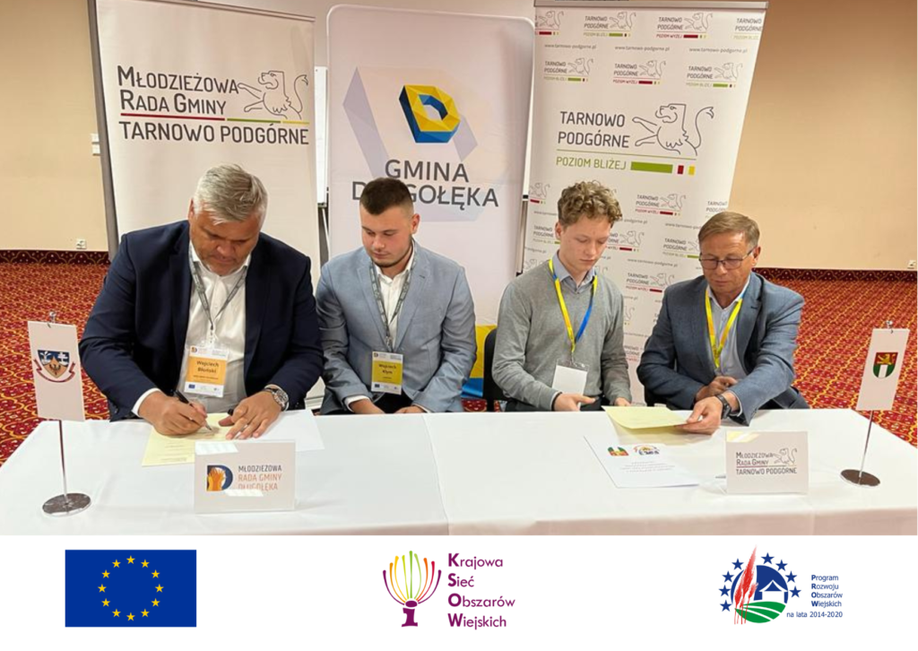 Spotkanie Młodzieżowych Rad Gmin Tarnowo Podgórne i Długołęka - podpisanie umowy partnerskiej