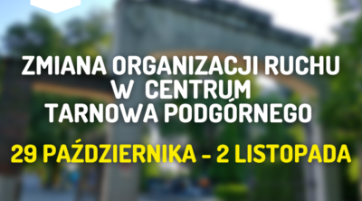 grafika zmiana organizacji ruchu w centrum tarnowa podgórnego