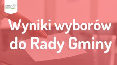 grafika ilustracyjna z napisem wyniki wyborów do Rady Gminy