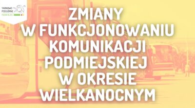 Baner informujący o zmianie komunikacji podmiejskiej