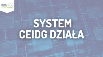 Baner informujący o działaniu systemu CEIDG.