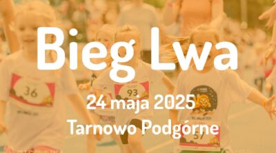 grafika z napisem bieg lwa 24 maja 2025 tarnowo podgórne