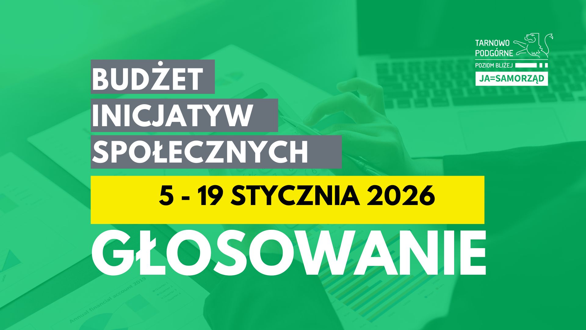 grafika z napisem budżet inicjatyw społecznych 5 - 19 stycznia głosowane