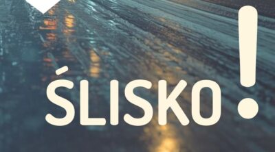 grafika z napisem ślisko